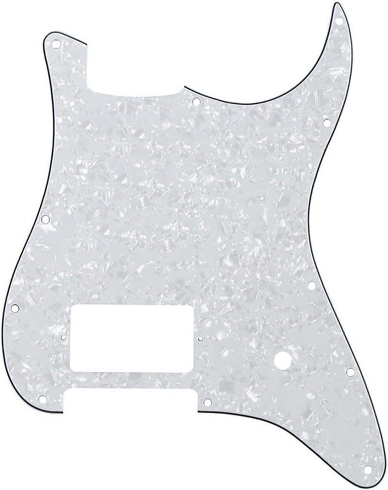 ROZILO 11 Hole ST/Strat Style One Humbucker Guitar Pickguard For USA/Mexico Fender Tom Delonge Strat Electric Guitar White Pearl - Image 1